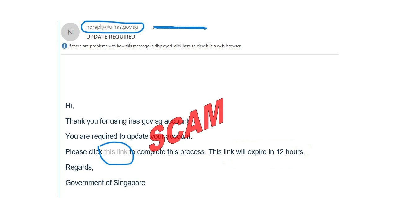 Scam email seeking TP particulars 25 May 2023