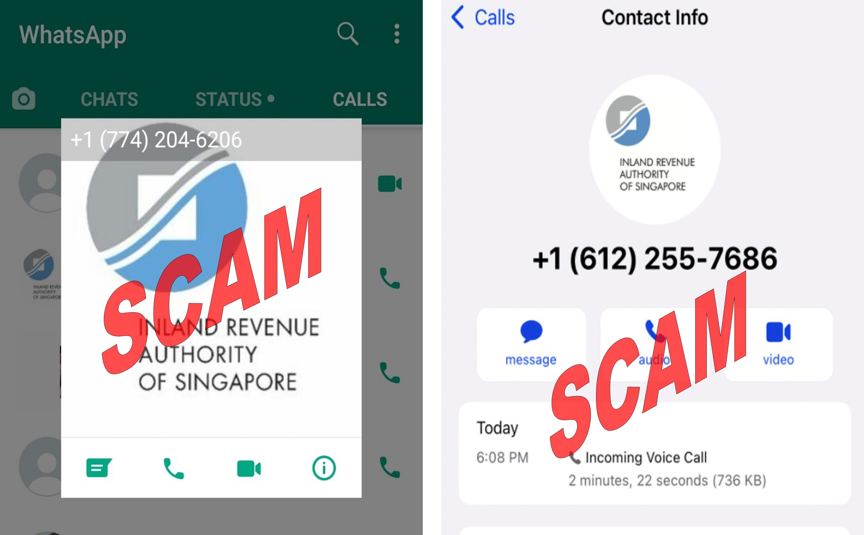 Scam Whatsapp Calls Images_13Jun2022