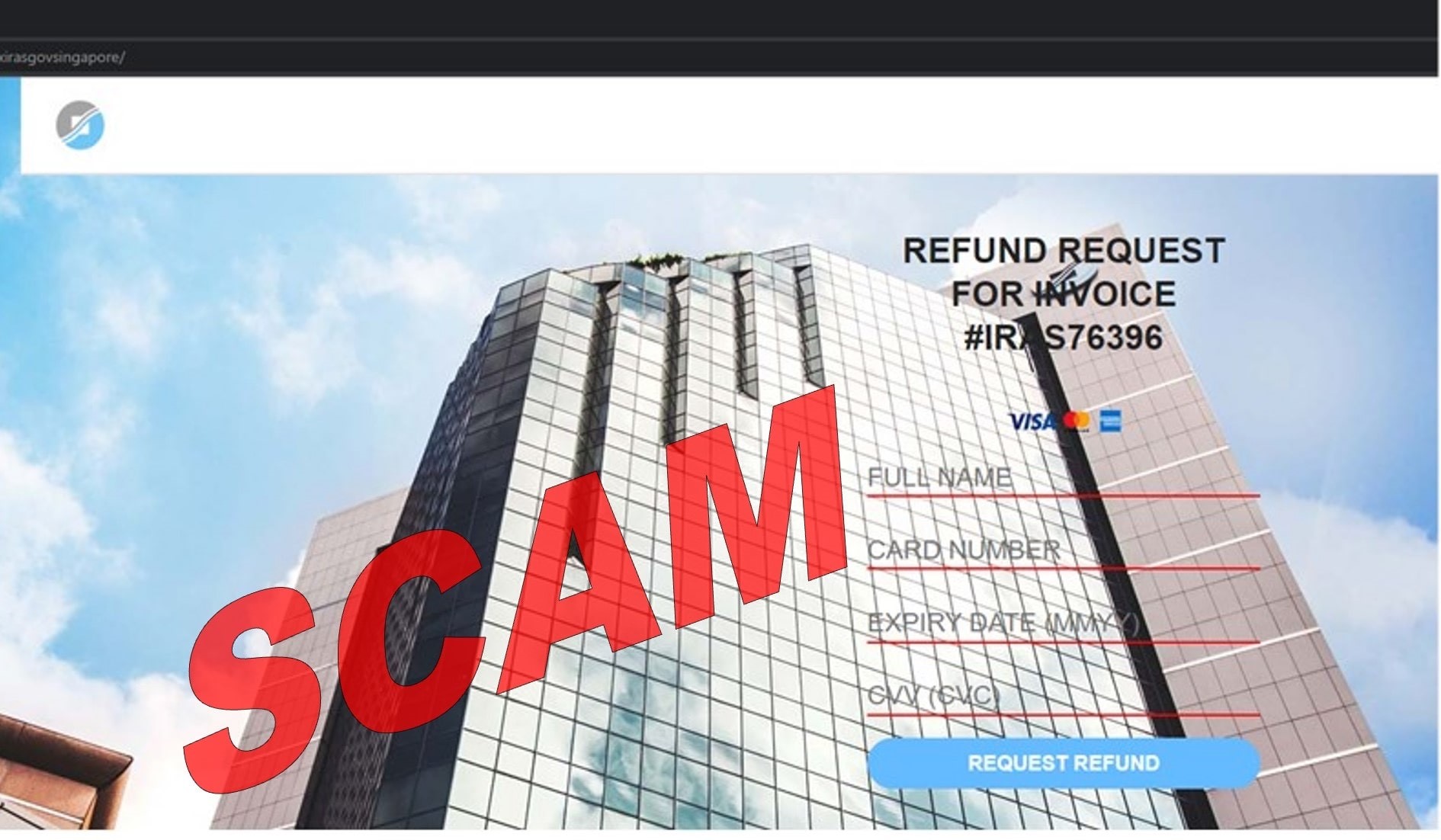 Screenshot image 2 where taxpayers will be directed to a spoofed myTax Portal login page and asked to enter their telephone number and postal code