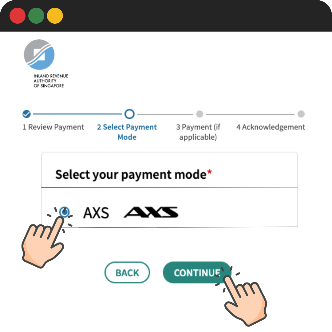 Select AXS in Payment Mode selection page