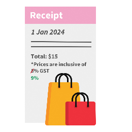 Icon showing GST rate at 9% from 1 Jan 2024