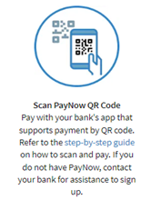Pay Taxes page with 'Scan PayNow QR Code' button with payment instructions