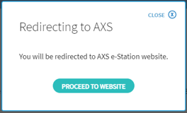 Select Proceed to Website to proceed to AXS website or app to make payment