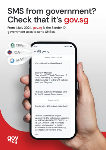 Visual of gov.sg SMS Sender ID Visual of gov.sg SMS Sender ID