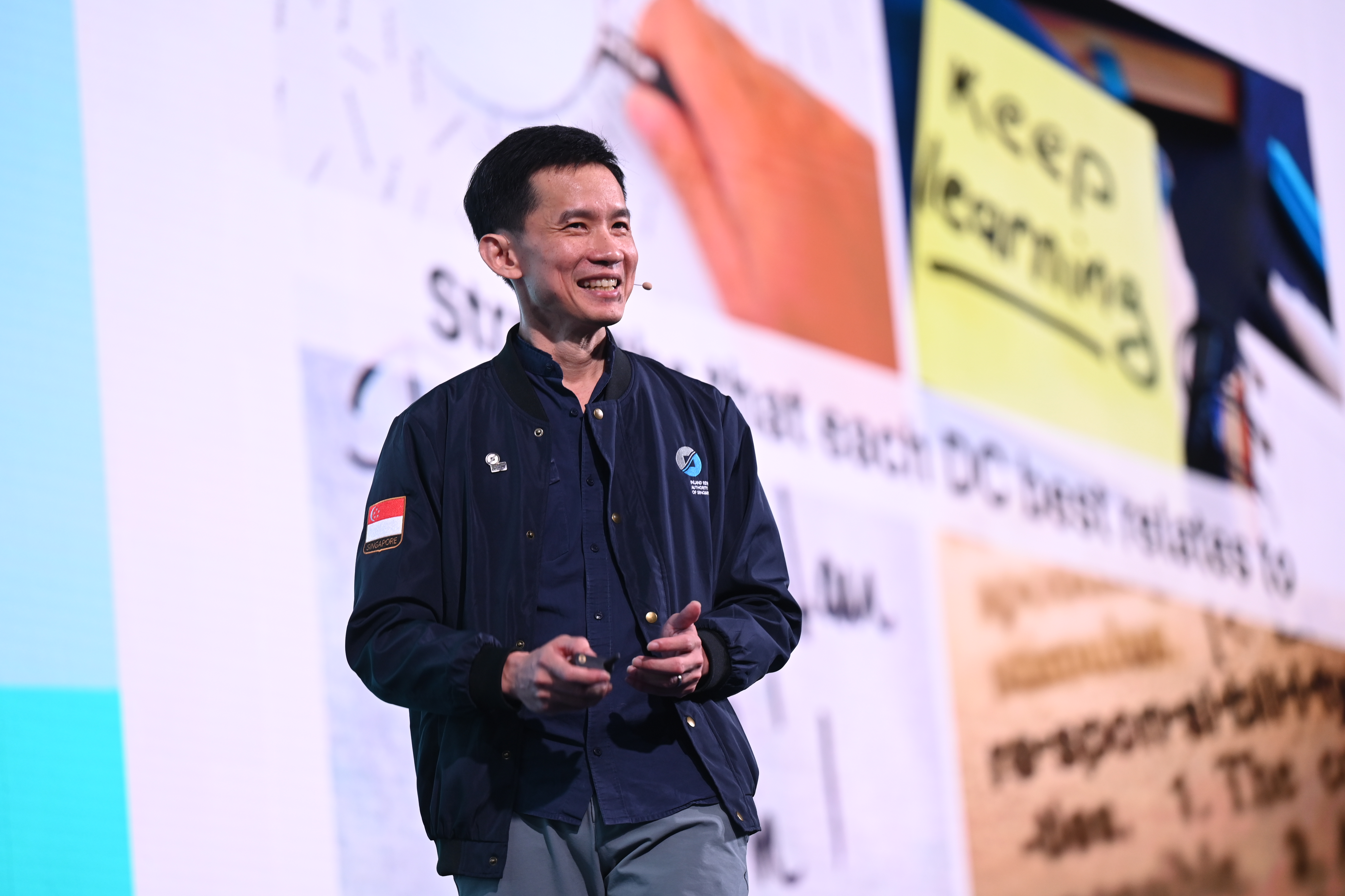 IRAS’ Commissioner, Mr Ow Fook Chuen, speaking to the organisation at Town Hall.