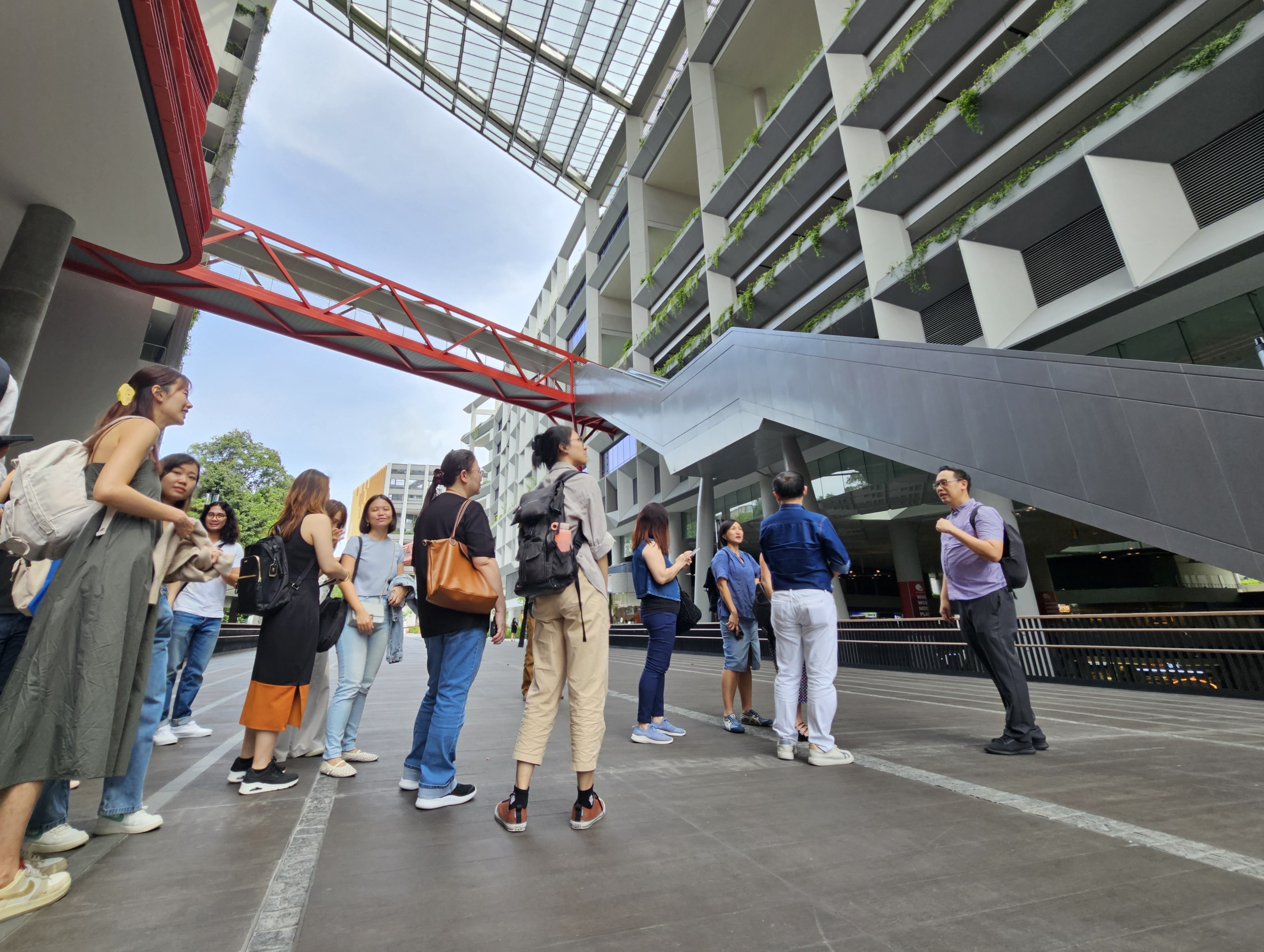 IRAS staff on a learning journey at Singapore Institute of Technology’s (SIT) campus to understand the strategic approach and thinking behind infrastructure design.