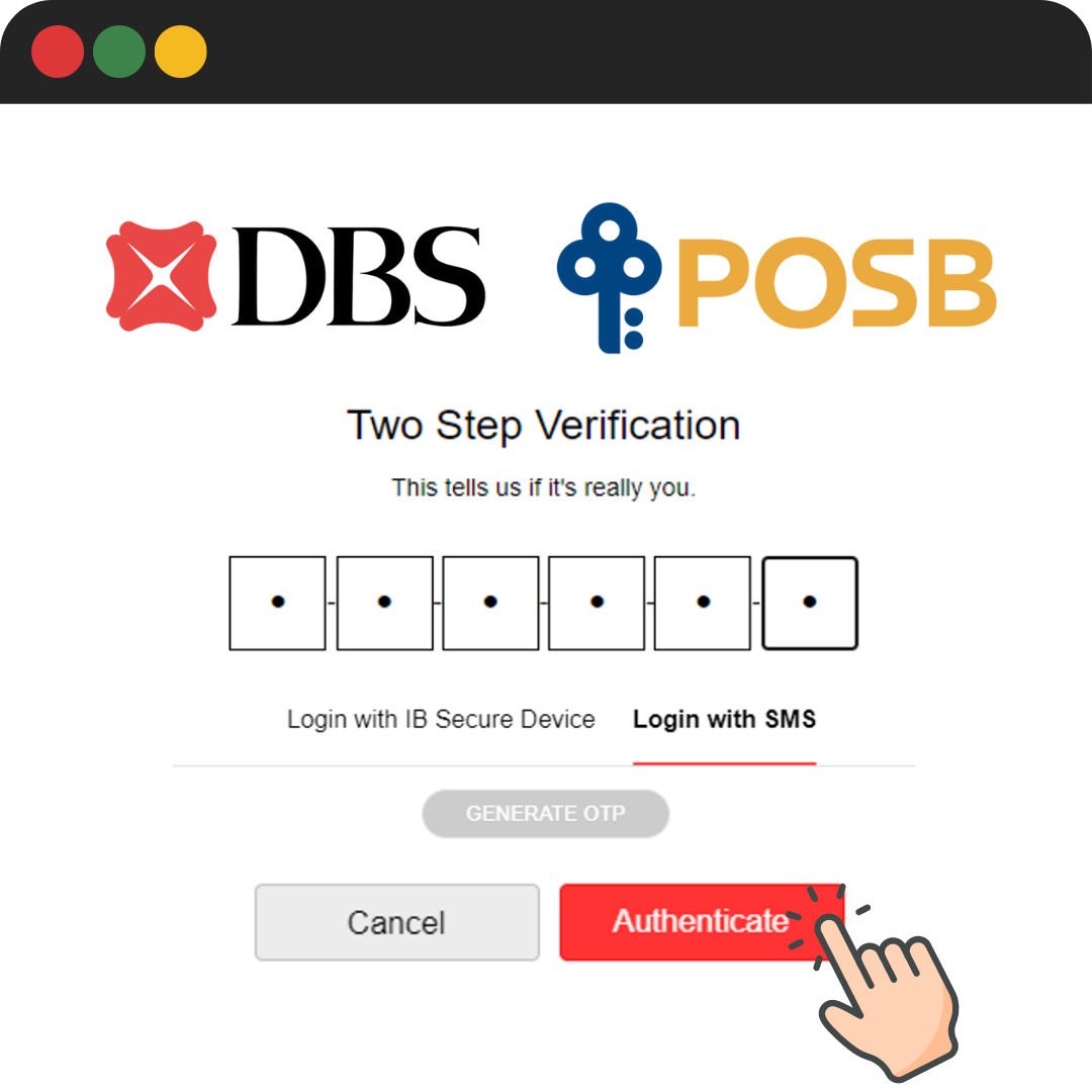 DBS/POSB -Banking two step verification