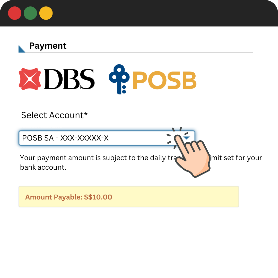 Select DBS/POSB bank account at DBS/POSB iBanking