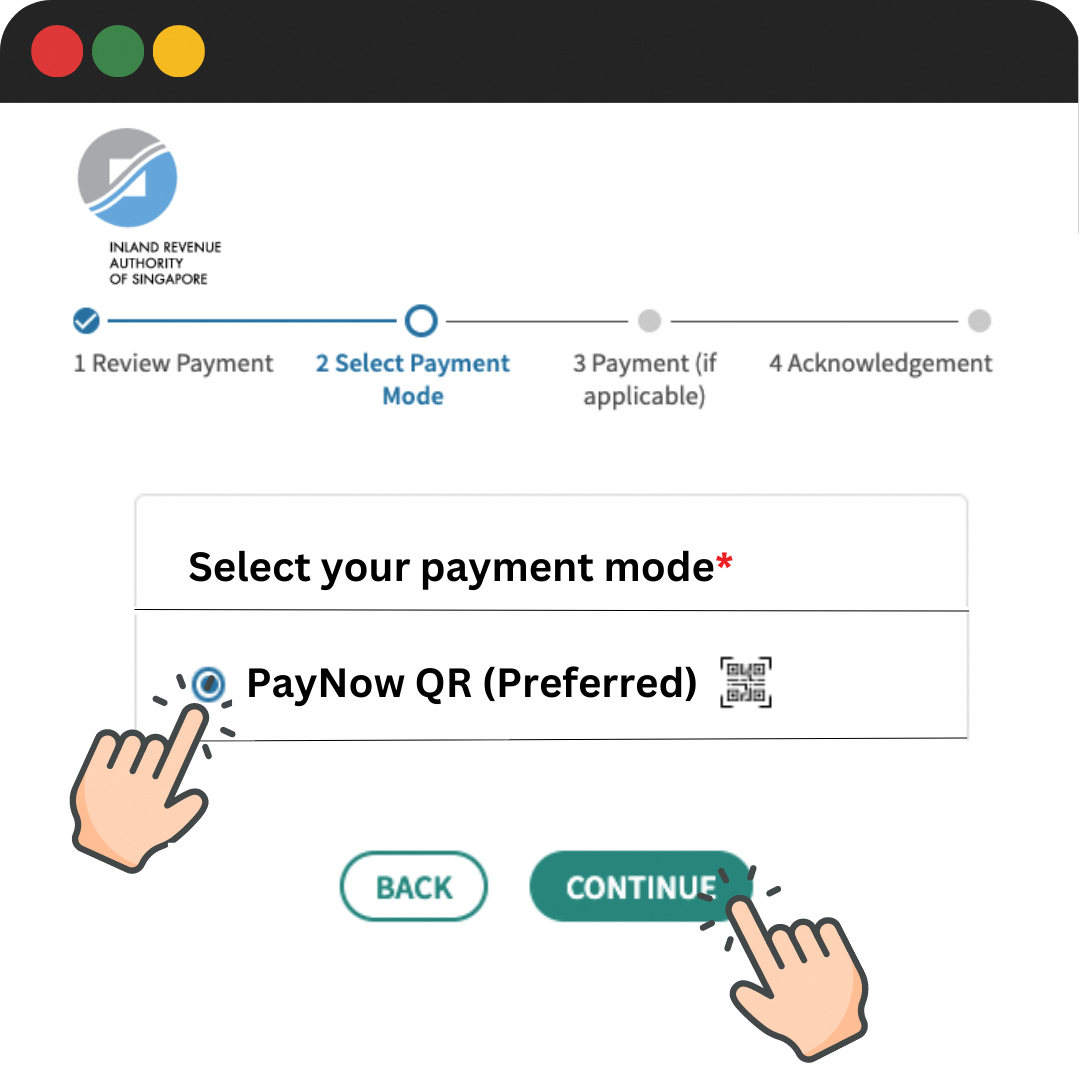 Select PayNow QR in Payment Mode selection page