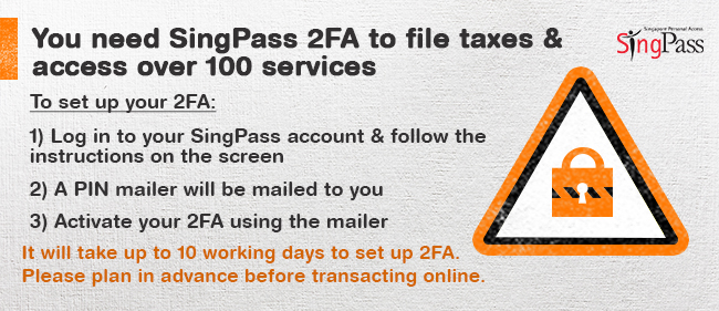 SingPass 2FA For Tax Season 2017