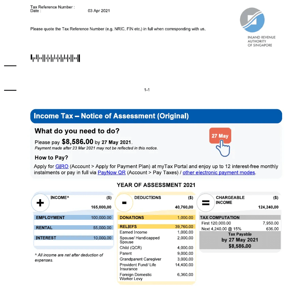 IRAS Understanding My Tax Assessment