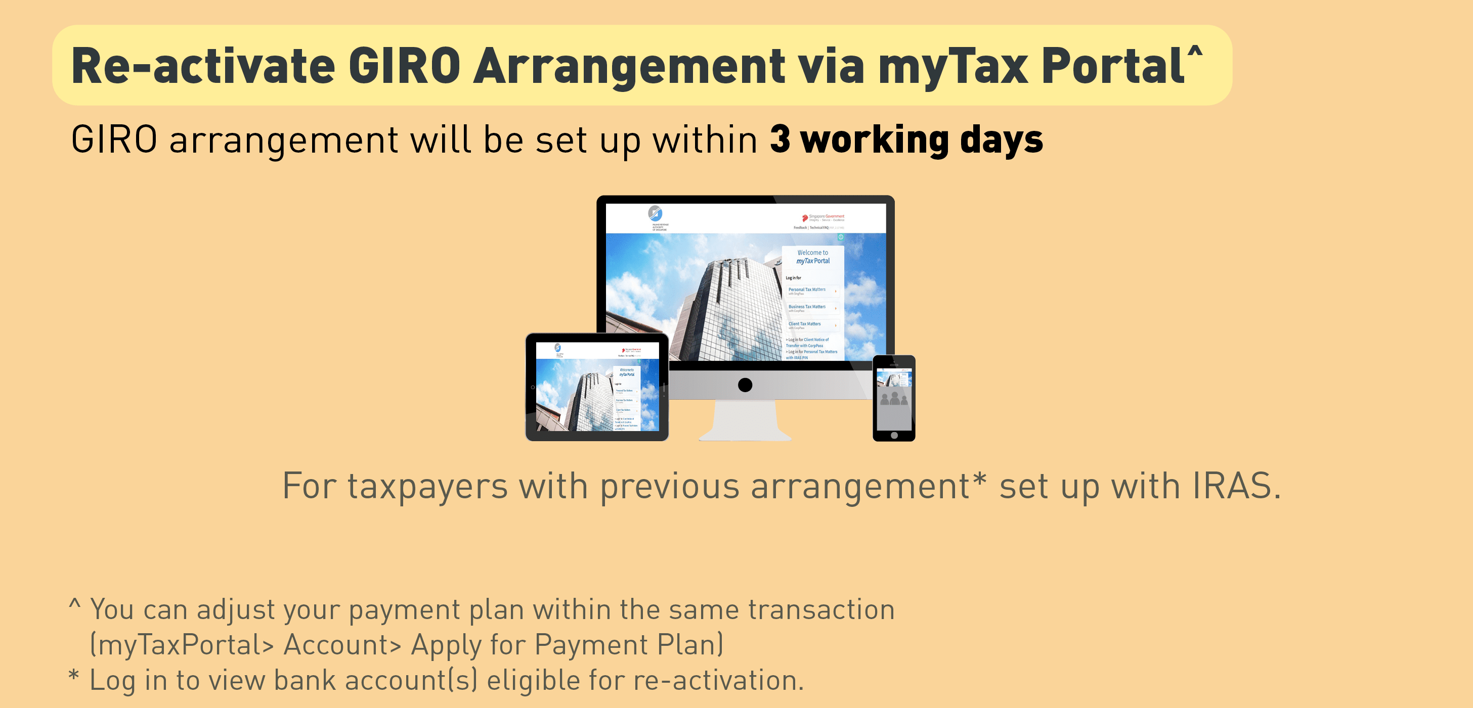 Re-activate GIRO Arrangement via myTaxPortal