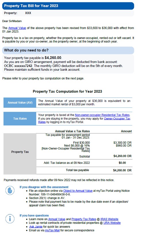 Sample 1A Tax Bills and Notices