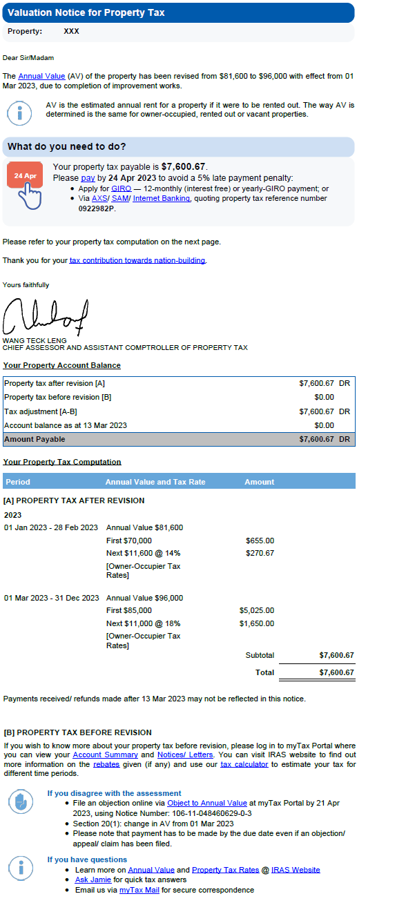 Sample 2B Tax Bills and Notices